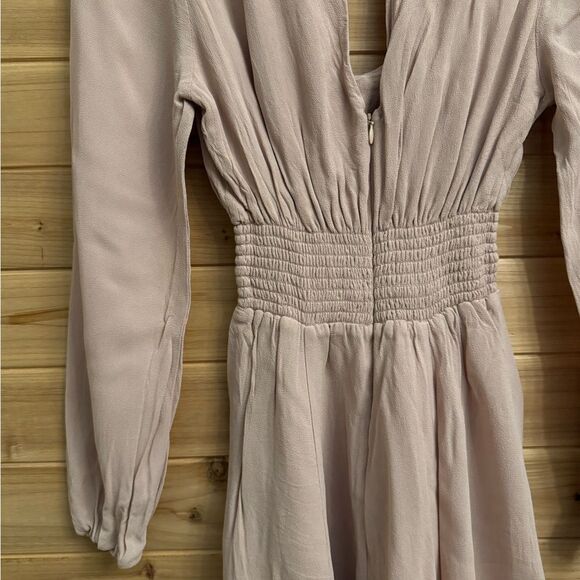 Reformation Size XSmall Long Sleeve Tie Bust Smocked Wilder Mini Dress - Picture 10 of 13